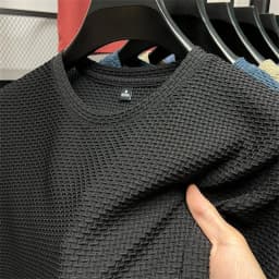 Ice Silk Mesh T-shirt Men's Short Sleeve Round Neck Tshirt Man Summer Half Sleeve Men Thin Solid Color Sports Tees Tops