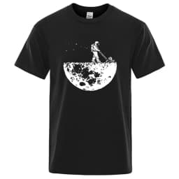 Men T-shirt High Quality Funny Cotton Blend Lunar Cleaner Printing Casual Cool Loose O-neck Male for MenT-shirt Hip Hop Tees