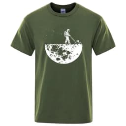Men T-shirt High Quality Funny Cotton Blend Lunar Cleaner Printing Casual Cool Loose O-neck Male for MenT-shirt Hip Hop Tees