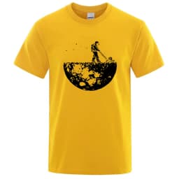 Men T-shirt High Quality Funny Cotton Blend Lunar Cleaner Printing Casual Cool Loose O-neck Male for MenT-shirt Hip Hop Tees
