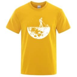 Men T-shirt High Quality Funny Cotton Blend Lunar Cleaner Printing Casual Cool Loose O-neck Male for MenT-shirt Hip Hop Tees