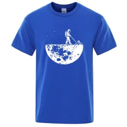 Men T-shirt High Quality Funny Cotton Blend Lunar Cleaner Printing Casual Cool Loose O-neck Male for MenT-shirt Hip Hop Tees