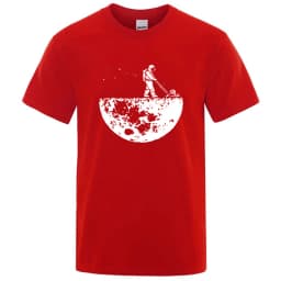 Men T-shirt High Quality Funny Cotton Blend Lunar Cleaner Printing Casual Cool Loose O-neck Male for MenT-shirt Hip Hop Tees
