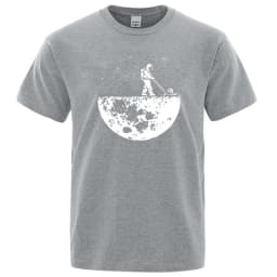 Men T-shirt High Quality Funny Cotton Blend Lunar Cleaner Printing Casual Cool Loose O-neck Male for MenT-shirt Hip Hop Tees