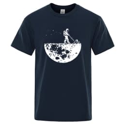 Men T-shirt High Quality Funny Cotton Blend Lunar Cleaner Printing Casual Cool Loose O-neck Male for MenT-shirt Hip Hop Tees