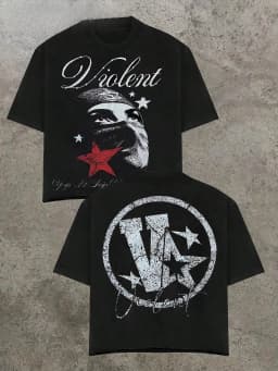 Valley & Dreams Retro Dark Style Y2k Street Trendy Brand T-Shirt Cotton Graphic Tee Men Women Summer Streetwear
