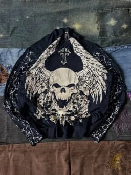 Fashionable Men's Autumn Personalized Skull Letter Print Micro Elastic Comfortable Long-Sleeved T-Shirt Outdoor Street Style Top