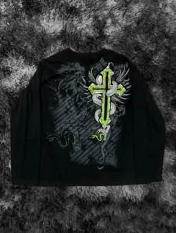 Fashionable Men's Autumn Personalized Skull Letter Print Micro Elastic Comfortable Long-Sleeved T-Shirt Outdoor Street Style Top