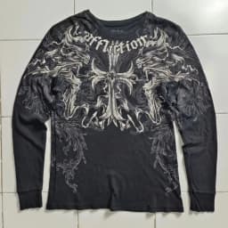 Fashionable Men's Autumn Personalized Skull Letter Print Micro Elastic Comfortable Long-Sleeved T-Shirt Outdoor Street Style Top