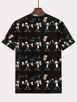 Men's T-shirt Funny Printed Pattern Short Sleeve Summer Outdoor Fashion Round Neck Tops Men's Clothing Abstract Art New Summer