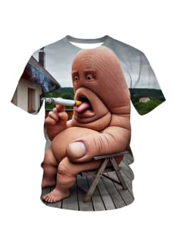Men's T-shirt Funny Printed Pattern Short Sleeve Summer Outdoor Fashion Round Neck Tops Men's Clothing Abstract Art New Summer