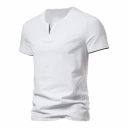 Mens Short Sleeve Henley Shirt Casual Summer V Neck T-Shirt Casual Slim Fit Basic Solid Color Loose Fitness Sport Breathable Top