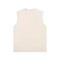 230g Pure Cotton European and American High Street Retro Washed Distressed Sleeveless Vest Men's Casual Loose Shoulder T-shirt