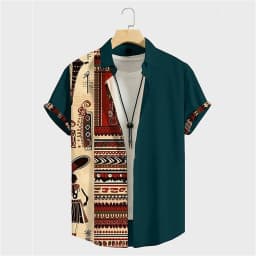 New Fashion 3D Printed Holiday Button Men's Clothing Luxury Men's Shirt Casual Short Sleeved Retro Shirt Men's Top