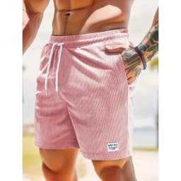 Summer Men Corduroy Sweatpants Casual Shorts Men's Beach Shorts Basketball Short Trousers Solid Color Label Sportswear Men