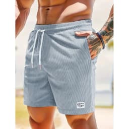 Summer Men Corduroy Sweatpants Casual Shorts Men's Beach Shorts Basketball Short Trousers Solid Color Label Sportswear Men