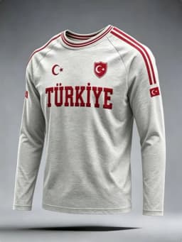 Türkiye round neck long sleeved T-shirt 3D printed fashionable versatile breathable quick drying daily long sleeved shirt