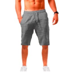 New Men's Shorts Pants Male Summer Breathable Solid Color Trousers Fitness Streetwear Lace up Bottoms