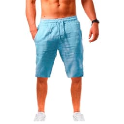 New Men's Shorts Pants Male Summer Breathable Solid Color Trousers Fitness Streetwear Lace up Bottoms