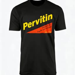 Pervitin Retro Advertising Knit T-Shirt Casual Suitable Men Classic Fit Soft Comfortable High-Quality Fabric Quick-dry Tee