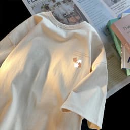 Men's Minimalist Puzzle Printed Short Sleeved Plus Size Top Summer Youth Versatile Soft Round Neck Comfortable Cityboy T-shirt