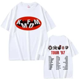 Rock Band Kmfdm Tour 97 Graphic Print T-shirt Summer Men Women Vintage Gothic Punk Streetwear Male Casual Pure Cotton T Shirts