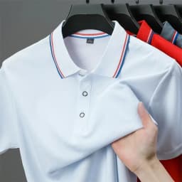 Men's Casual Solid Color Short Sleeve Polo Shirt Summer Fashionable Comfortable Versatile Top for Men