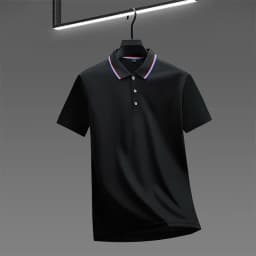 Men's Casual Solid Color Short Sleeve Polo Shirt Summer Fashionable Comfortable Versatile Top for Men