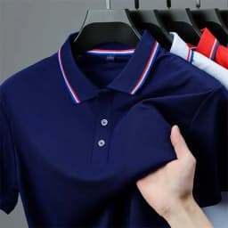 Men's Casual Solid Color Short Sleeve Polo Shirt Summer Fashionable Comfortable Versatile Top for Men