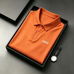High End Men Printed Collar Polo T Shirts Summer Comfort Breathable Short Sleeve Tops Trendy Daily Casual Fashion