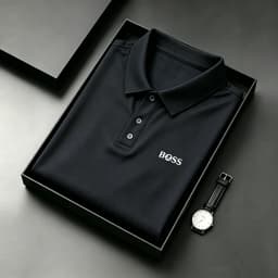High End Men Printed Collar Polo T Shirts Summer Comfort Breathable Short Sleeve Tops Trendy Daily Casual Fashion