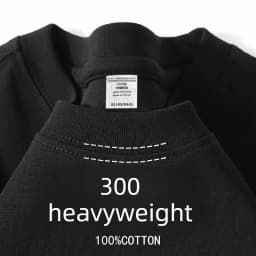 Summer 100% Cotton Men Women T Shirt 300 grams Heavyweight Round Neck Casual Shirt for Men Women Basic Tee