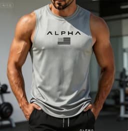 2026 Alpha Men's Printed Round-neck Fitness Vest Undershirt, Muscle Quick-drying Basketball Vest