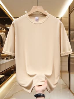 Men's T-Shirts - Soft Breathable Polyester Crewneck Tees in Navy & White, Lightweight Summer Shirts for Everyday & Formal Wear