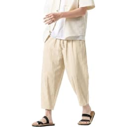 Korean Linen Pants Man Summer Pants for Men Gym Man Baggy Pant Loose Harem Pant Lightweight Streetwear Men's Cotton Work Pants