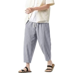 Korean Linen Pants Man Summer Pants for Men Gym Man Baggy Pant Loose Harem Pant Lightweight Streetwear Men's Cotton Work Pants