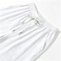 Summer Men Linen Capri Pants Drawstring Waist Loose Solid Color Casual Trousers For Daily Beach Vacation Outdoor Travel Wear