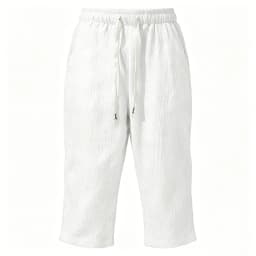 Summer Men Linen Capri Pants Drawstring Waist Loose Solid Color Casual Trousers For Daily Beach Vacation Outdoor Travel Wear