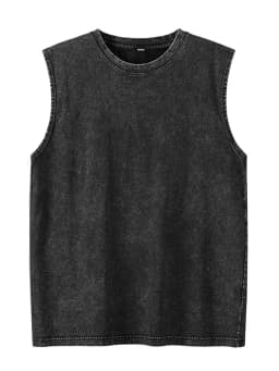 Men's Washed Sleeveless Tank Top 230G Heavyweight 100% Cotton Vintage Oversized Casual Summer Streetwear Shirt Vest