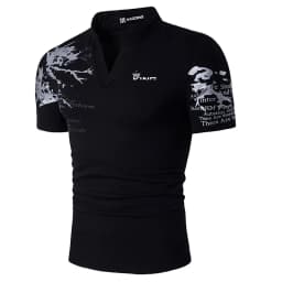 Men's Polo Shirt Golf Shirt Graphic Prints V Neck Outdoor Street Short Sleeves Print Clothing Sports Fashion Streetwear Designer