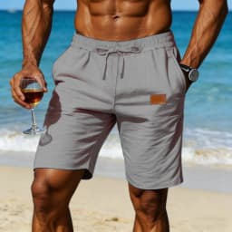 New men's cotton and linen solid color short shorts lightweight sports pants linen beach shorts jogging sports shorts men's shor