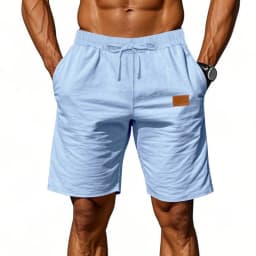 New men's cotton and linen solid color short shorts lightweight sports pants linen beach shorts jogging sports shorts men's shor
