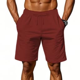 New men's cotton and linen solid color short shorts lightweight sports pants linen beach shorts jogging sports shorts men's shor