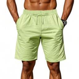 New men's cotton and linen solid color short shorts lightweight sports pants linen beach shorts jogging sports shorts men's shor