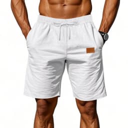 New men's cotton and linen solid color short shorts lightweight sports pants linen beach shorts jogging sports shorts men's shor