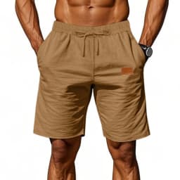 New men's cotton and linen solid color short shorts lightweight sports pants linen beach shorts jogging sports shorts men's shor
