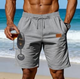 New men's cotton and linen solid color short shorts lightweight sports pants linen beach shorts jogging sports shorts men's shor