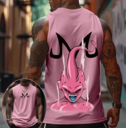 Dragon Ball Anime Print Mens Pink Tank Top Streetwear Summer Fitness Casual Wear Muscle Fit Cartoon Summer 3D Printed Tank Top
