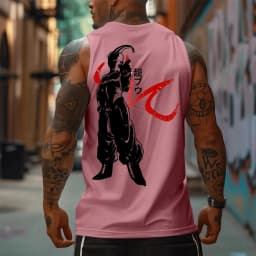Dragon Ball Anime Print Mens Pink Tank Top Streetwear Summer Fitness Casual Wear Muscle Fit Cartoon Summer 3D Printed Tank Top