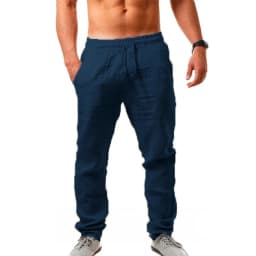 Autumn Winter New 9 Colors Men's Solid Color Cotton Linen Pants Autumn Streetwear Fashion Casual Solid Color Loose Trousers